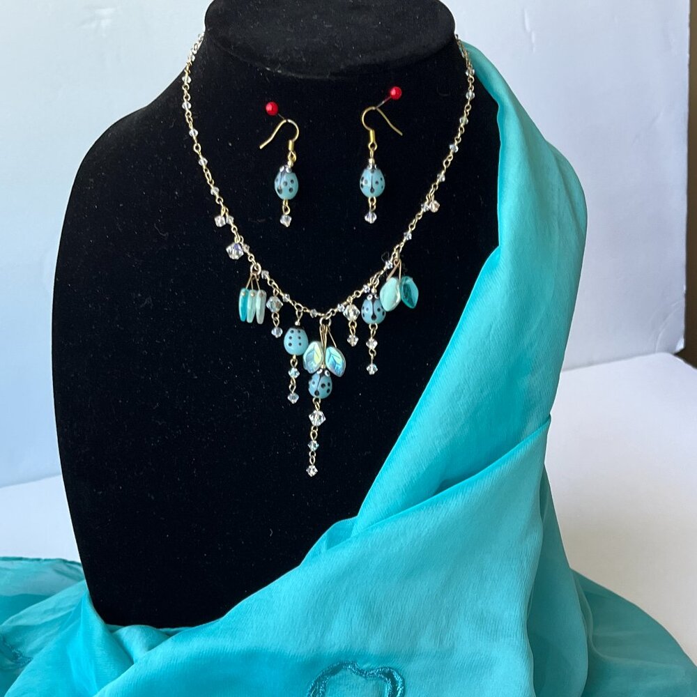 Sweet Ladybug Necklace and Earrings